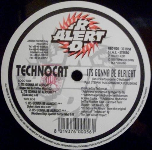 Technocat - It's Gonna Be Alright | Red Alert (RED 026) - main Technocat - It's Gonna Be Alright | Red Alert (RED 026) - main