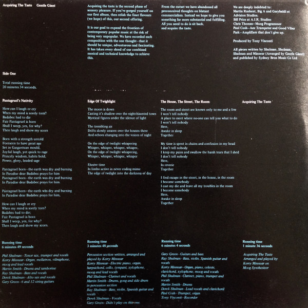 Gentle Giant - Acquiring The Taste | Vertigo (6360041) - 3