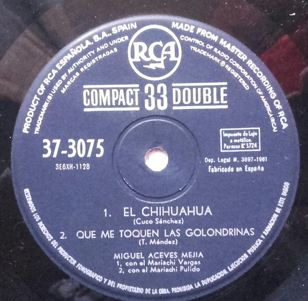 Miguel Aceves Mejia - Canciones Populares Mejicanas | RCA (37-3075) - 4