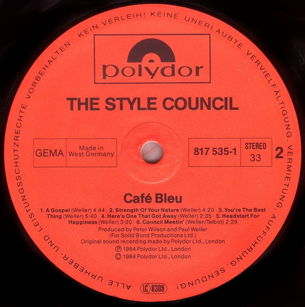 The Style Council - Café Bleu | Polydor (817 535-1) - 4