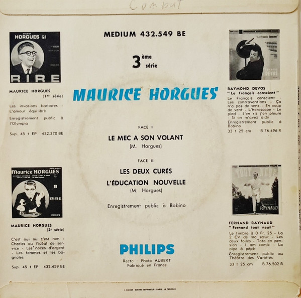 Maurice Horgues - 3 - Le Mec A Son Volant | Philips (432.549 BE) - 2