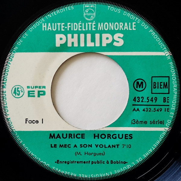 Maurice Horgues - 3 - Le Mec A Son Volant | Philips (432.549 BE) - 3