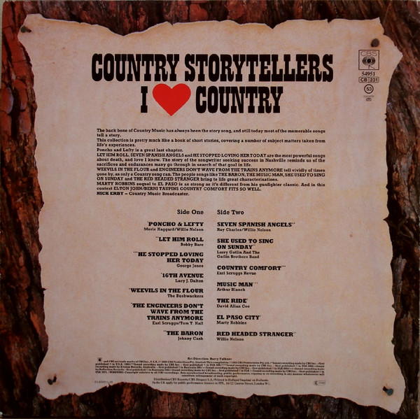 Various - Country Storytellers - I ❤ Country | CBS (54951) - 2