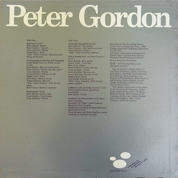 Peter Gordon - Star Jaws | Lovely Music, Ltd. (LML 1031) - 2 Peter Gordon - Star Jaws | Lovely Music, Ltd. (LML 1031) - 2