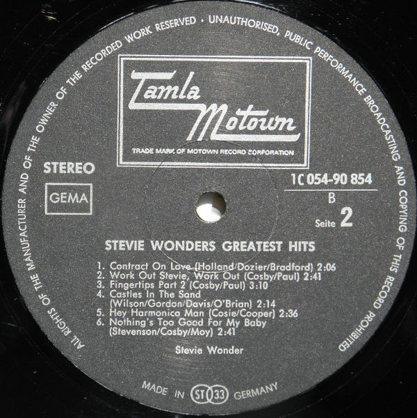 Stevie Wonder - Greatest Hits | Tamla Motown (1C 054-90854) - 4