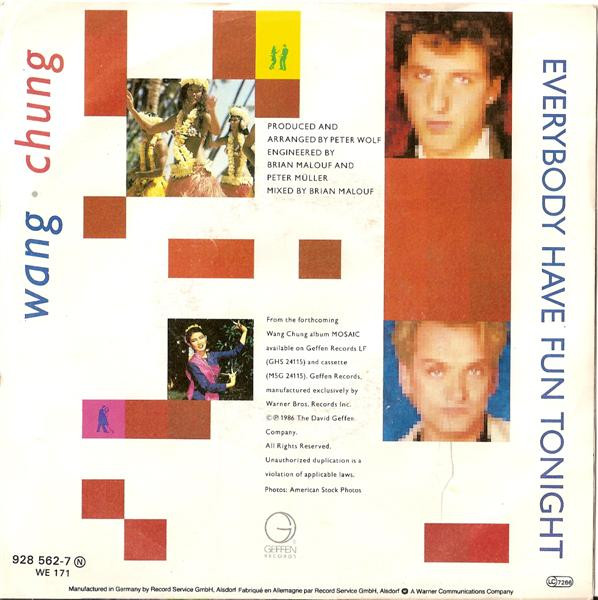 Wang Chung - Everybody Have Fun Tonight | Geffen Records (928 562-7) - 2