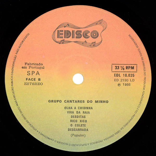 Grupo Cantares Do Minho - Triquelitraque | Edisco (EDL 18.035) - 3