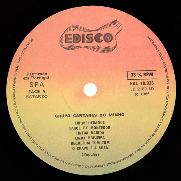 Grupo Cantares Do Minho - Triquelitraque | Edisco (EDL 18.035) - 2