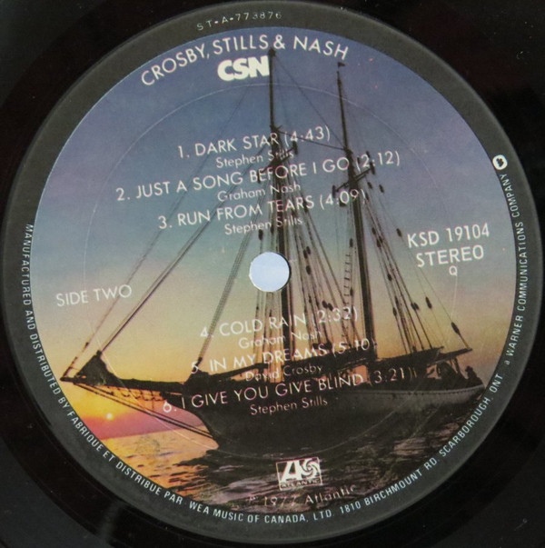 Crosby, Stills & Nash - CSN | Atlantic (KSD 19104) - 3