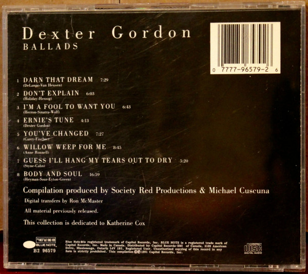 Dexter Gordon - Ballads [CD] | Blue Note (B2 96579) - 2