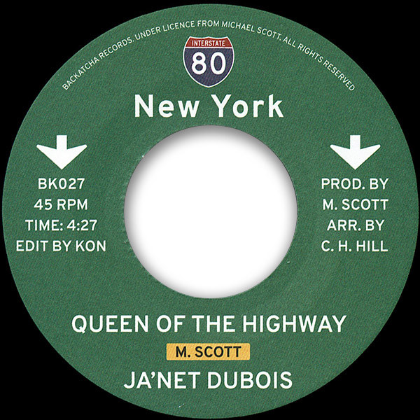 Ja'net DuBois / Jady Kurrent Band - Queen Of The Highway / Standing There | Backatcha Records (BK027) - main