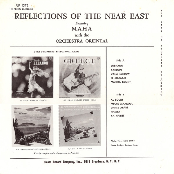 مها عبد الوهاب With The Orchestra Oriental - Reflections Of The Near East | Fiesta (FLP 1372) - 2