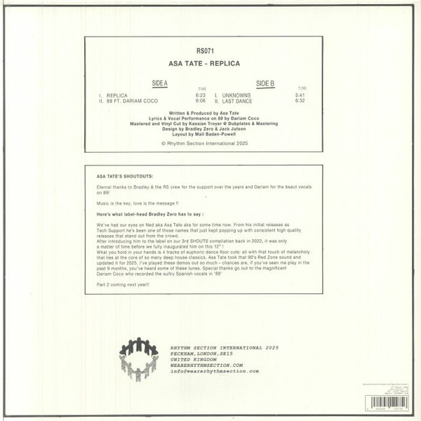 Asa Tate - Replica | Rhythm Section International (RS071) - 2 Asa Tate - Replica | Rhythm Section International (RS071) - 2