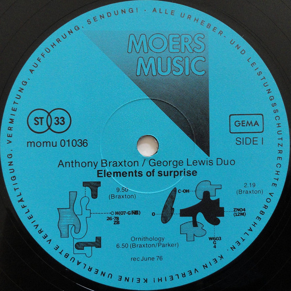 Anthony Braxton/George Lewis Duo - Elements Of Surprise | Moers Music (momu 01036) - 3 Anthony Braxton/George Lewis Duo - Elements Of Surprise | Moers Music (momu 01036) - 3
