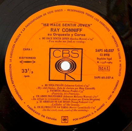 Ray Conniff And His Orchestra & Chorus - Me Hace Sentir Joven | CBS (SAPS 60.037) - 3