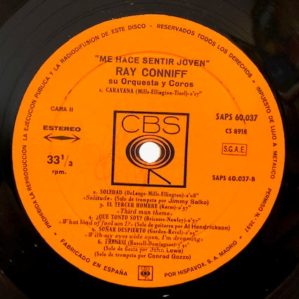 Ray Conniff And His Orchestra & Chorus - Me Hace Sentir Joven | CBS (SAPS 60.037) - 4