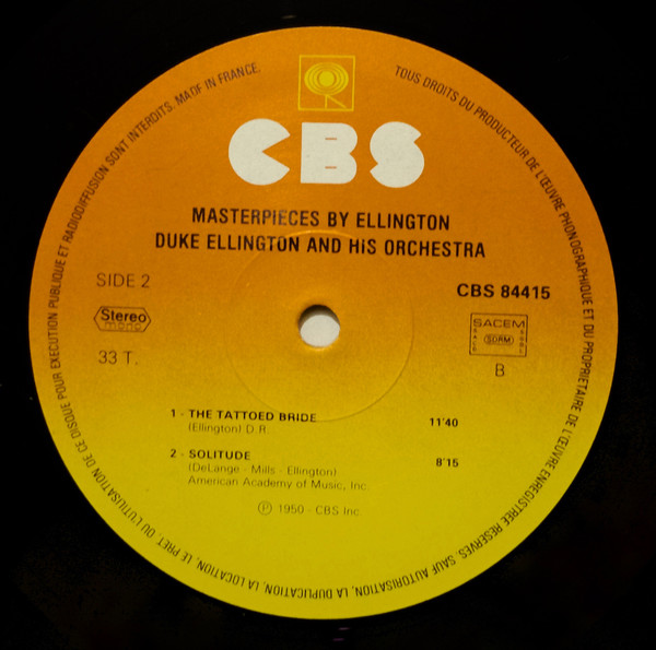 Duke Ellington And His Orchestra - Masterpieces By Ellington | CBS (CBS 84415) - 2