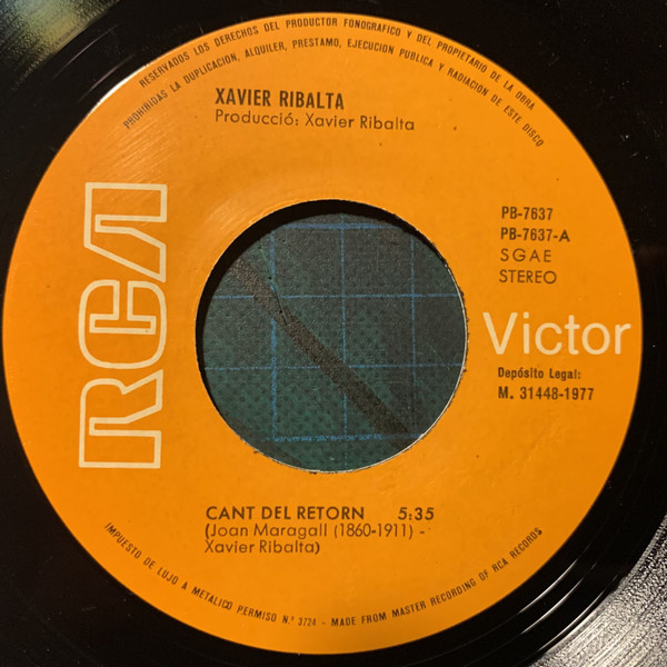 Cant Del Retorn / Quic-Qui-Ri-Qui