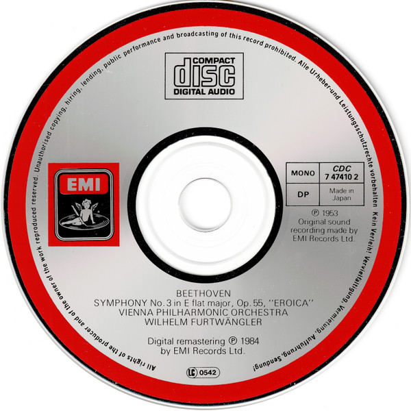 Ludwig van Beethoven Beethoven Wilhelm Furtwängler , Wiener Philharmoniker - Symphony No. 3, "Eroica" | EMI (CDC 7 47410 2) - 3
