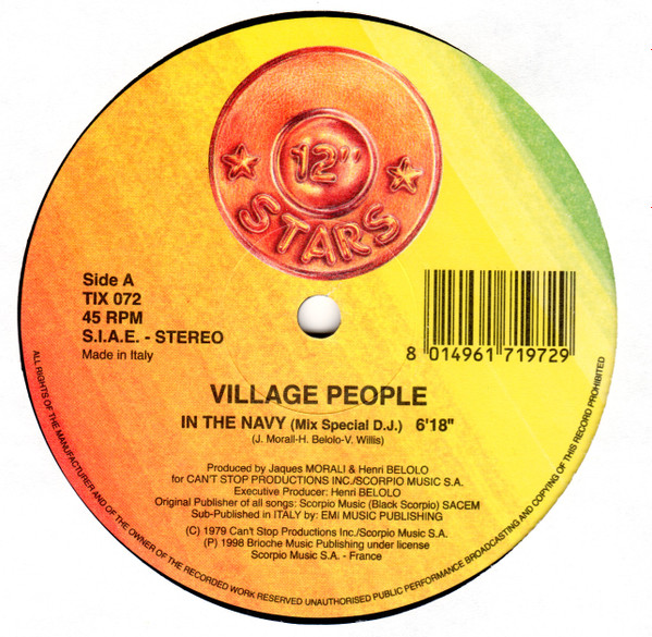 Village People - In The Navy | 12 Inch Stars (TIX 072) - 3