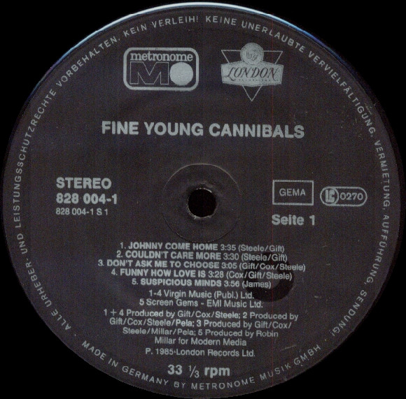 Fine Young Cannibals - Fine Young Cannibals | Metronome (828004-1 ME) - 3