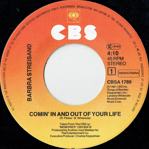 Barbra Streisand - Comin' In And Out Of Your Life | CBS (CBSA 1789) - 3