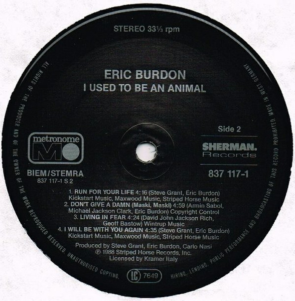 Eric Burdon - I Used To Be An Animal | Metronome (837 117-1) - 4