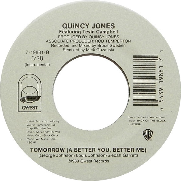 Quincy Jones Featuring Tevin Campbell - Tomorrow (A Better You, Better Me) | Qwest Records (7-19881) - 2