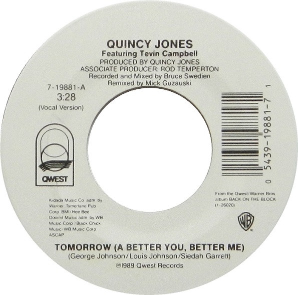 Quincy Jones Featuring Tevin Campbell - Tomorrow (A Better You, Better Me) | Qwest Records (7-19881)
