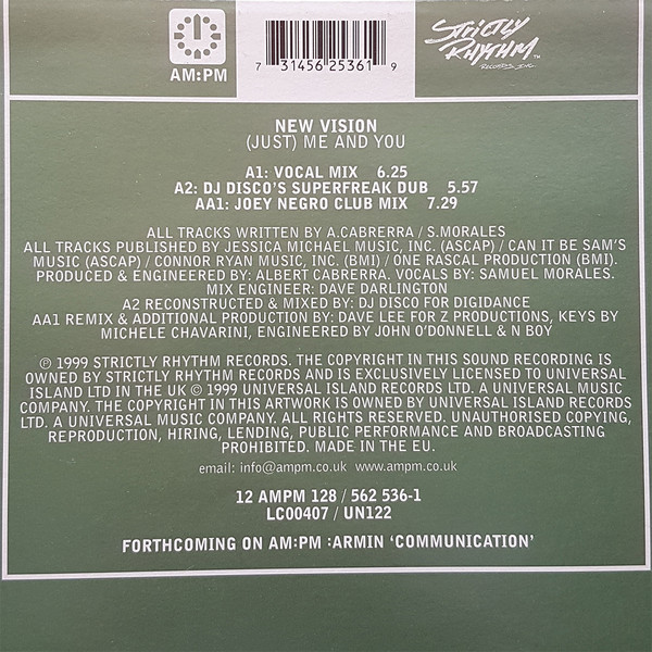 New Vision - (Just) Me And You | AM:PM (12 AMPM 128) - 3 New Vision - (Just) Me And You | AM:PM (12 AMPM 128) - 3