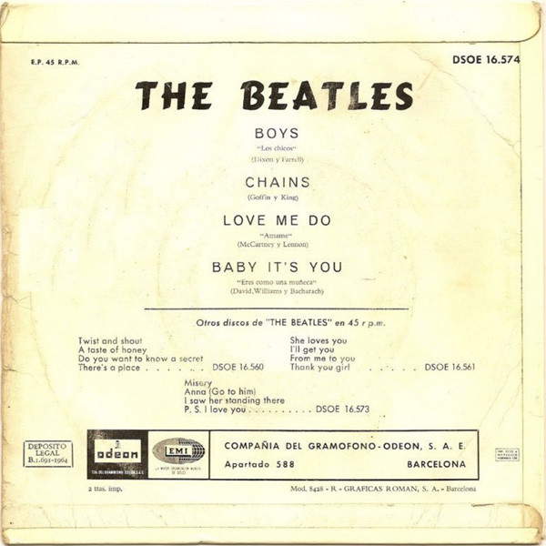 The Beatles - Boys - Vinilo 7" | Odeon (DSOE 16.574) - 3 The Beatles - Boys - Vinilo 7" | Odeon (DSOE 16.574) - 3