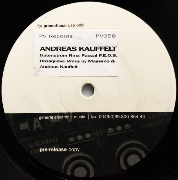 Andreas Kauffelt - Datenstrom / Bassquake (Remixes) | PV (PV058) - main Andreas Kauffelt - Datenstrom / Bassquake (Remixes) | PV (PV058) - main