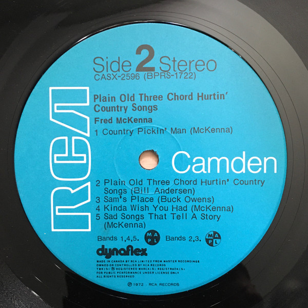 Fred McKenna - Plain Old Three Chord Hurtin' Country Songs | RCA Camden (CASX-2596) - 4 Fred McKenna - Plain Old Three Chord Hurtin' Country Songs | RCA Camden (CASX-2596) - 4