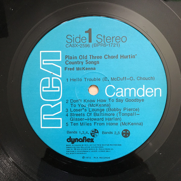 Fred McKenna - Plain Old Three Chord Hurtin' Country Songs | RCA Camden (CASX-2596) - 3 Fred McKenna - Plain Old Three Chord Hurtin' Country Songs | RCA Camden (CASX-2596) - 3