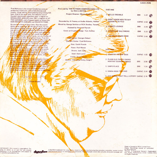Fred McKenna - Plain Old Three Chord Hurtin' Country Songs | RCA Camden (CASX-2596) - 2 Fred McKenna - Plain Old Three Chord Hurtin' Country Songs | RCA Camden (CASX-2596) - 2