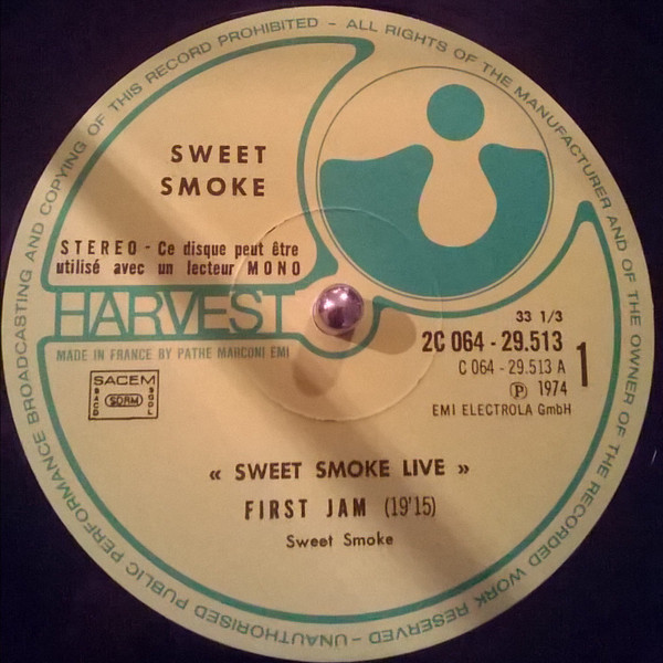 Sweet Smoke - Sweet Smoke Live | Harvest (2C 064-29513) - 3