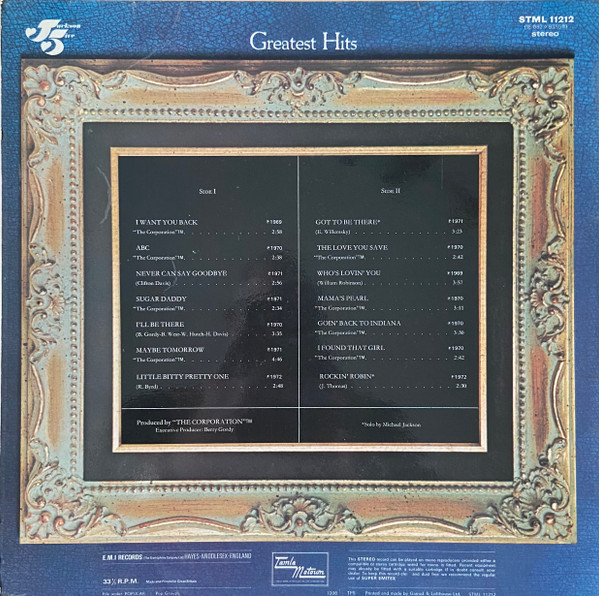 The Jackson 5 - Greatest Hits | Tamla Motown (STML 11212) - 2 The Jackson 5 - Greatest Hits | Tamla Motown (STML 11212) - 2