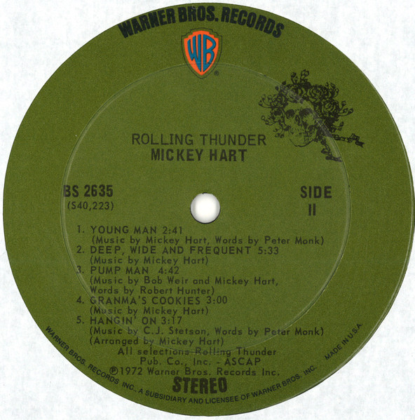 Mickey Hart - Rolling Thunder | Warner Bros. Records (BS 2635) - 4 Mickey Hart - Rolling Thunder | Warner Bros. Records (BS 2635) - 4
