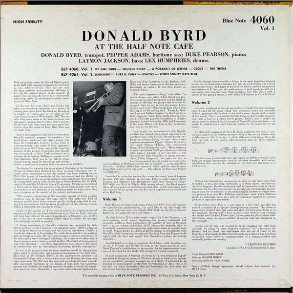 Donald Byrd - At The Half Note Cafe (Volume 1) | Blue Note (4060) - 2 Donald Byrd - At The Half Note Cafe (Volume 1) | Blue Note (4060) - 2
