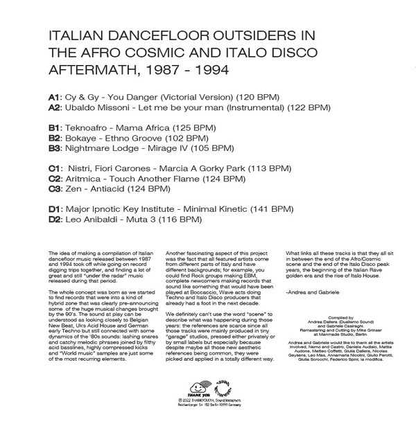 Various - Italian Dancefloor Outsiders In The Afro Cosmic And Italo Disco Aftermath, 1987-1994 | THANK YOU (THANKYOU014) - 3 Various - Italian Dancefloor Outsiders In The Afro Cosmic And Italo Disco Aftermath, 1987-1994 | THANK YOU (THANKYOU014) - 3