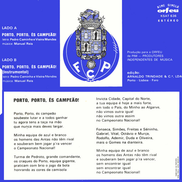 Unknown Artist - Porto Porto És O Campeão! | Orfeu (KSAT 636) - 2
