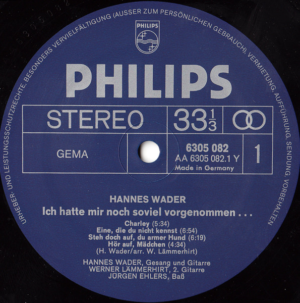 Hannes Wader - Ich Hatte Mir Noch Soviel Vorgenommen | Philips (6305 082) - 4 Hannes Wader - Ich Hatte Mir Noch Soviel Vorgenommen | Philips (6305 082) - 4