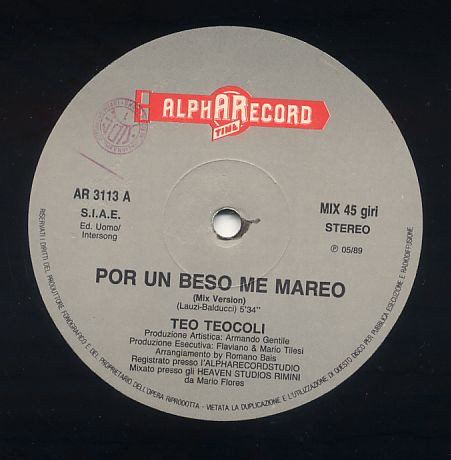 Teo Teocoli - Por Un Beso Me Mareo | Alpharecord (AR 3113) - 2 Teo Teocoli - Por Un Beso Me Mareo | Alpharecord (AR 3113) - 2