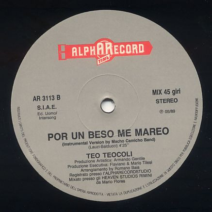 Teo Teocoli - Por Un Beso Me Mareo | Alpharecord (AR 3113) - 3 Teo Teocoli - Por Un Beso Me Mareo | Alpharecord (AR 3113) - 3