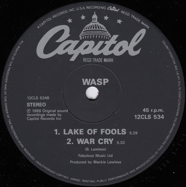 W.A.S.P. - The Real Me | Capitol Records (12 CLS 534) - 4 W.A.S.P. - The Real Me | Capitol Records (12 CLS 534) - 4