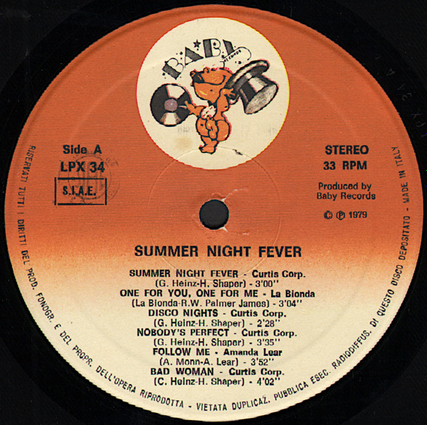Various - Summer Night Fever (Original Soundtrack) | Baby Records (LPX 34) - 3 Various - Summer Night Fever (Original Soundtrack) | Baby Records (LPX 34) - 3