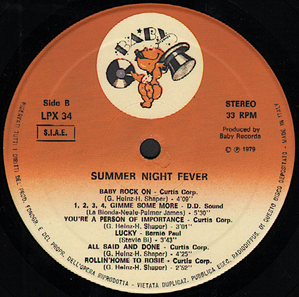 Various - Summer Night Fever (Original Soundtrack) | Baby Records (LPX 34) - 4 Various - Summer Night Fever (Original Soundtrack) | Baby Records (LPX 34) - 4