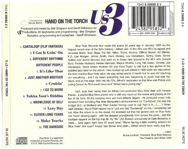Us3 - Hand On The Torch | Blue Note (7243 8 29585 2 9) - main