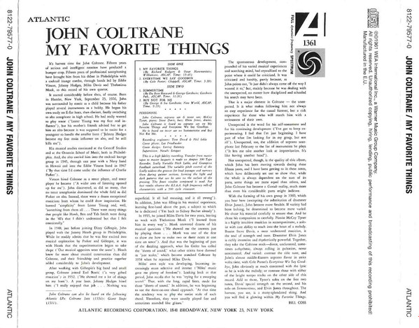 John Coltrane - My Favorite Things | Atlantic (WPCR-27101) - 2