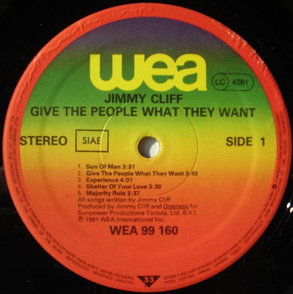 Jimmy Cliff - Give The People What They Want | WEA (WEA K 99 160) - 3 Jimmy Cliff - Give The People What They Want | WEA (WEA K 99 160) - 3